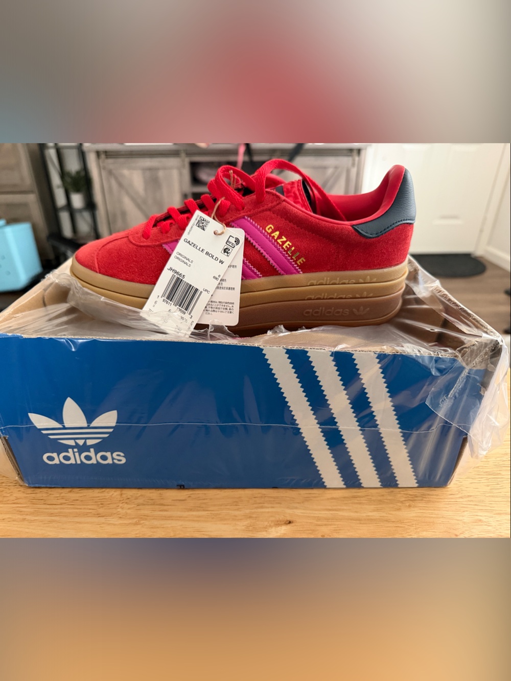 adidas Originals Women's Gazelle Bold Shoes in Red/Pink
